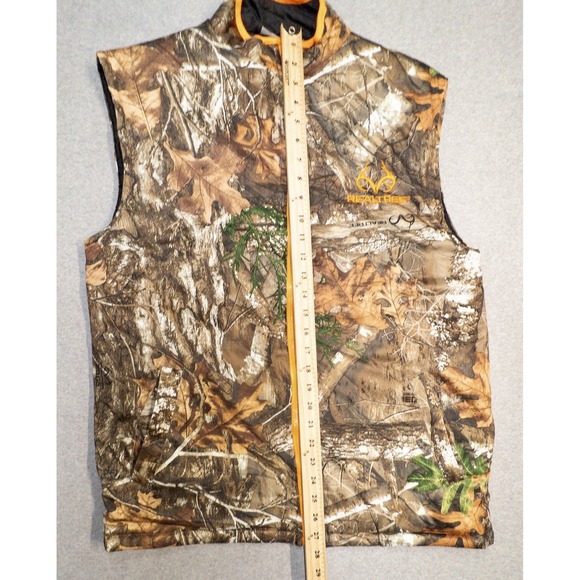 RealTree Edge Full Zip Camo Hunting Vest Reversable Black and Camo Mens Medium - Picture 10 of 11